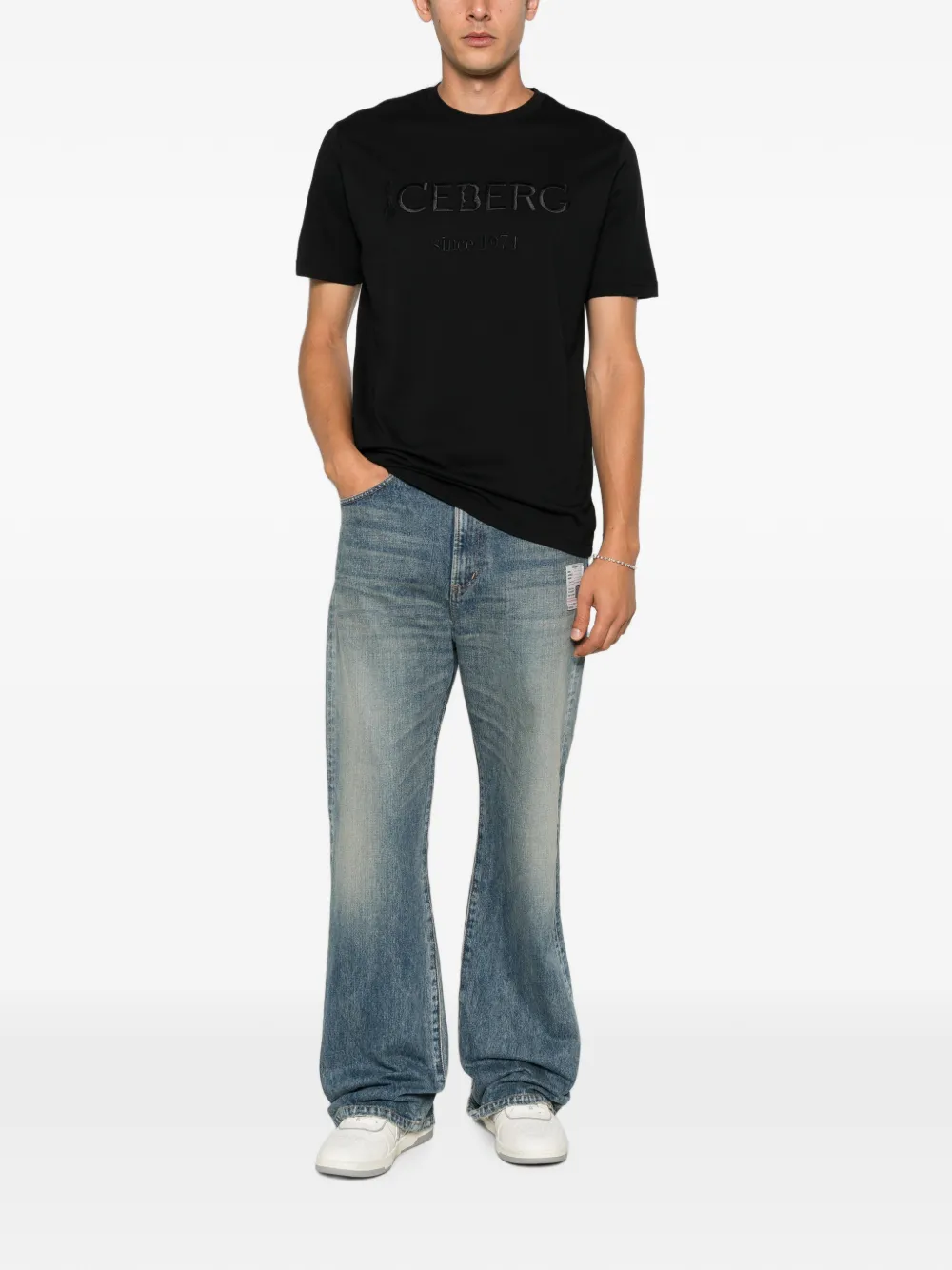 Iceberg T-shirt met geborduurd logo Zwart