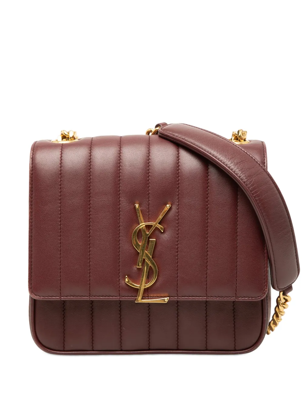 Saint Laurent Pre-Owned 2018 Medium Lambskin Monogram Vicky Chain Bag crossbody bag - Red