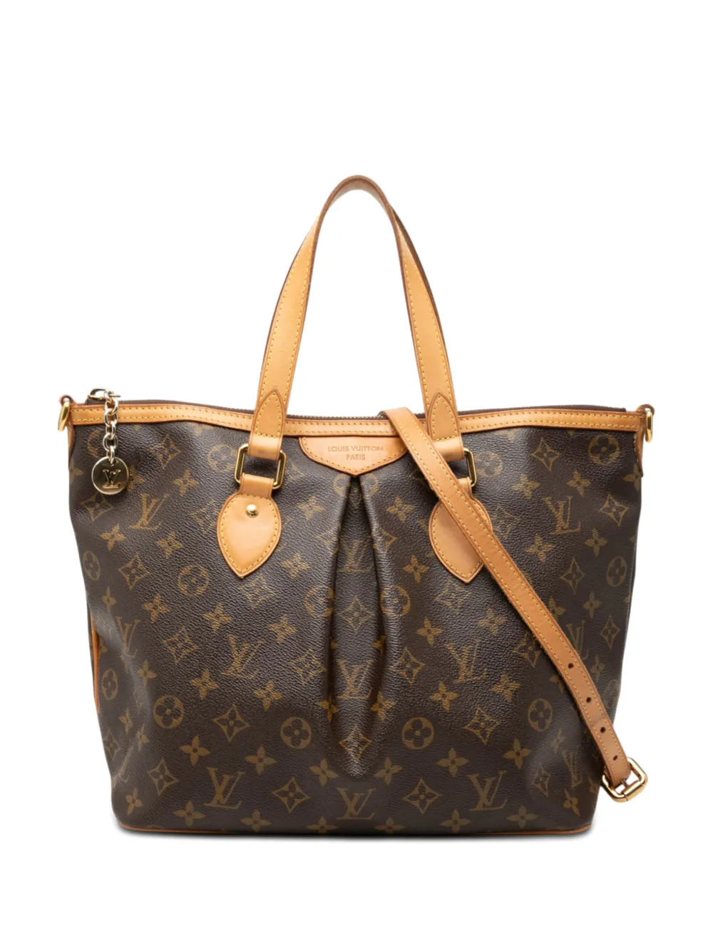 Pre-owned Louis Vuitton 2012 Monogram Palermo Pm Satchel In Brown