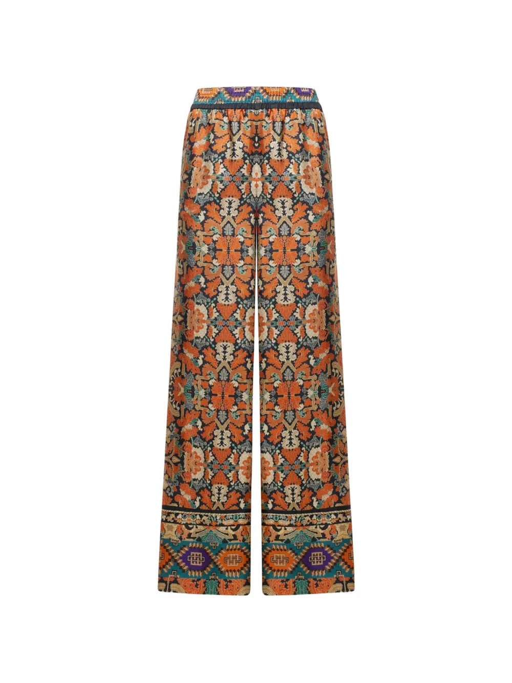 Pierre-Louis Mascia Cialda baroque-print silk palazzo pants Oranje