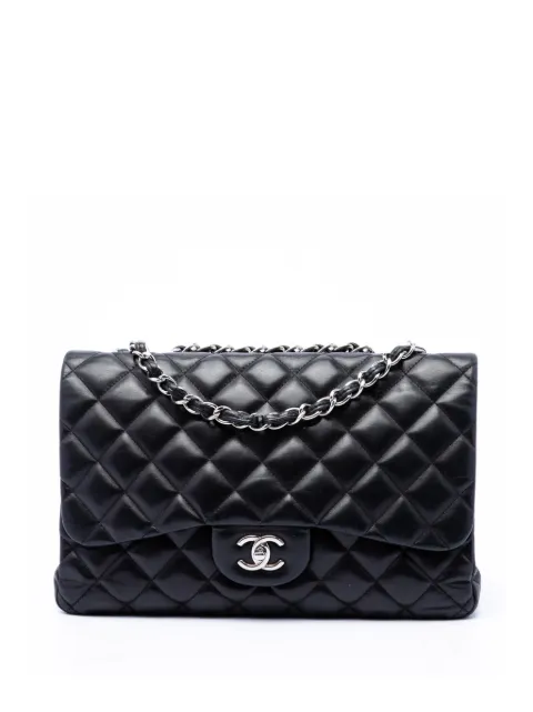CHANEL Pre-Owned شنطة كتف 'سينغل فلاب' كلاسيكية كبيرة جلد الحمل 2009-2010