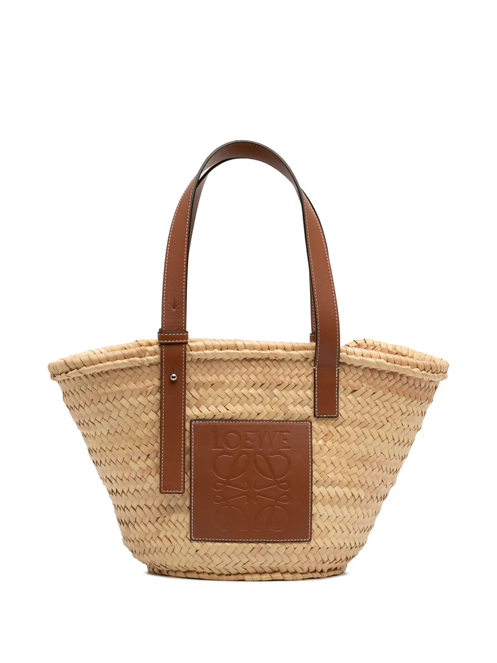 Loewe Pre-Owned 2022 Small Raffia Anagram Basket tote bag - Toni neutri