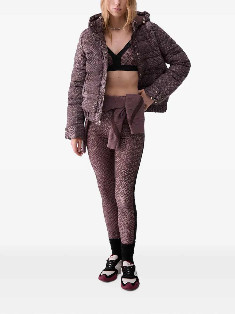 LIU JO Nylon jack met print Bruin