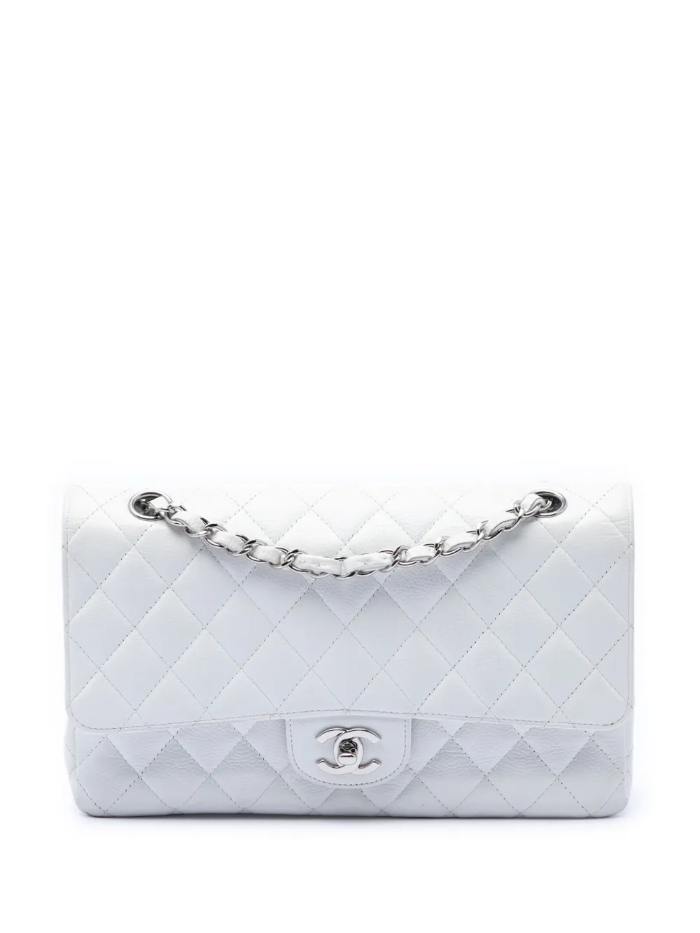 CHANEL Pre-Owned 2008-2009 Medium Classic Caviar Double Flap shoulder bag - Bianco