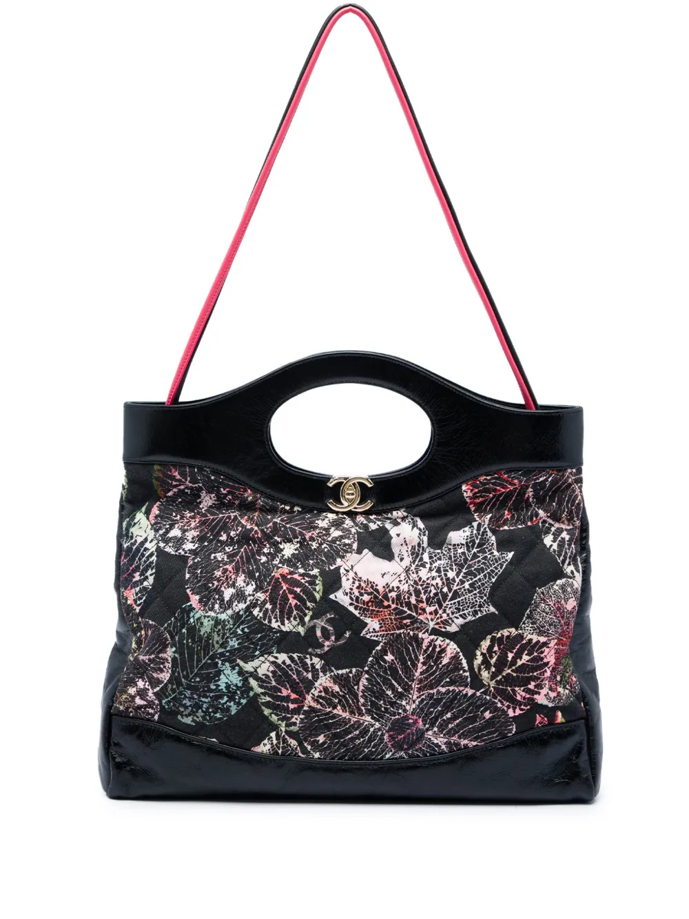 CHANEL Pre-Owned 2018-2019 Large Printed Canvas and Glazed Calfskin 31 Shopping Bag satchel - Schwarz