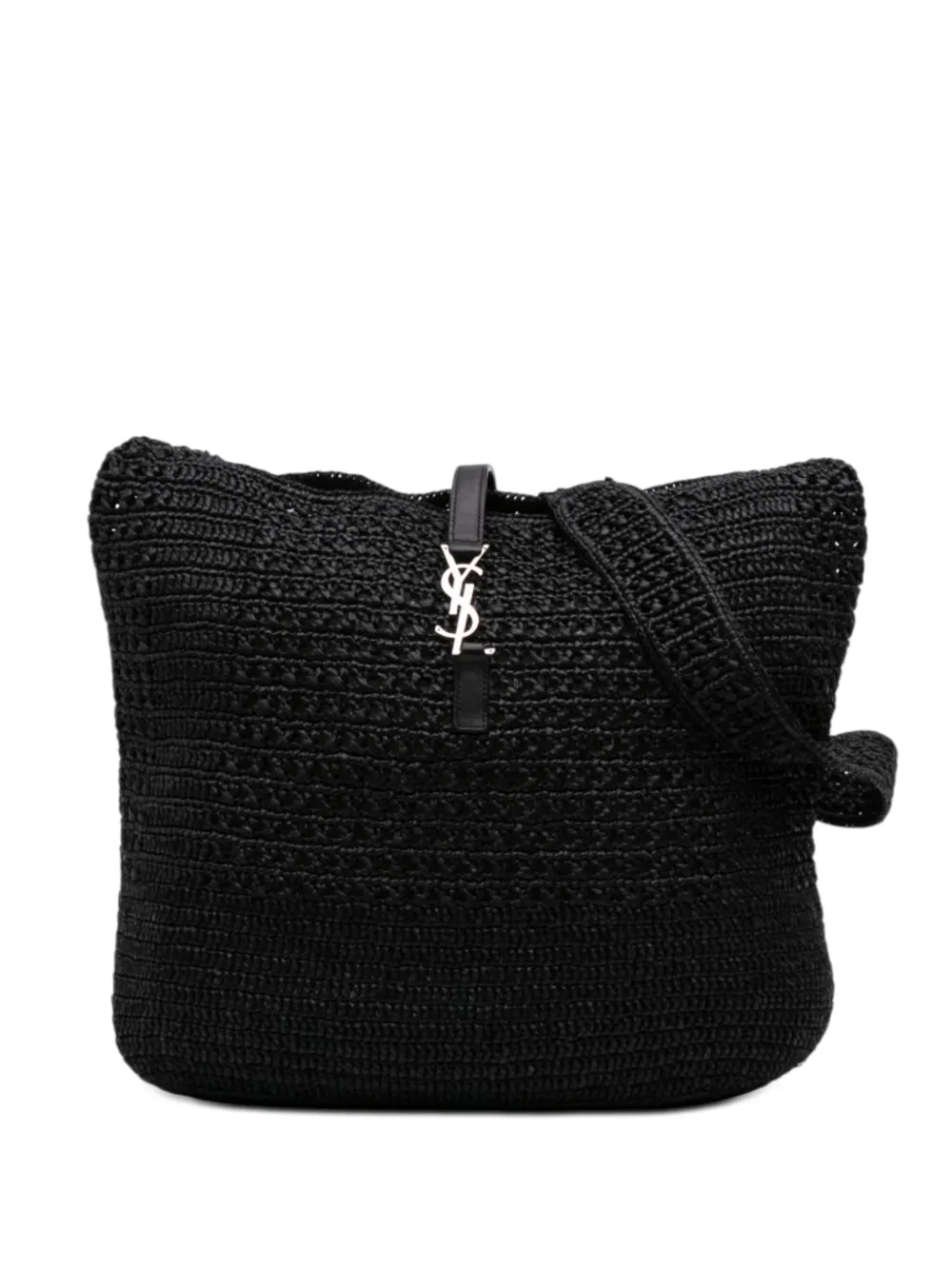 Saint Laurent Pre-Owned 2024 Medium Raffia Le 5 a 7 Tote crossbody bag - Black
