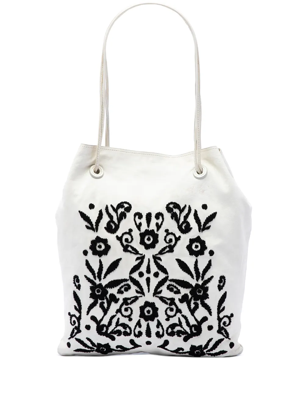 Prada Pre-Owned 2010-2026 Nappa Ricamo tote bag - Bianco