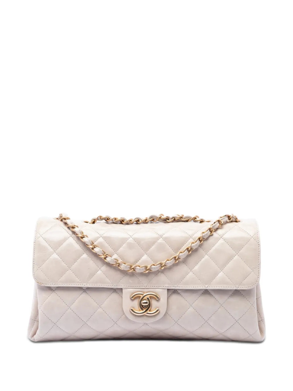 CHANEL Pre-Owned 2010-2011 Jumbo CC Quilted Calfskin Straight Flap shoulder bag - Marrone