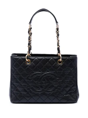 CHANEL Pre-Owned 2005-2006 CC Turn-lock Woven Tote Bag | Black