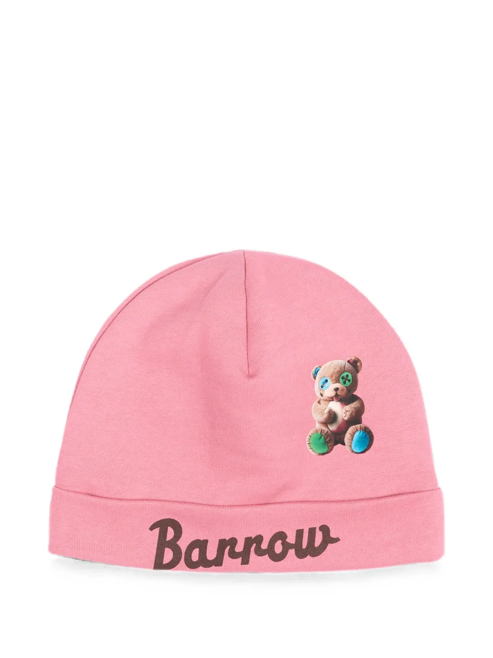 Barrow kids teddy-bear print beanie hat - Rosa
