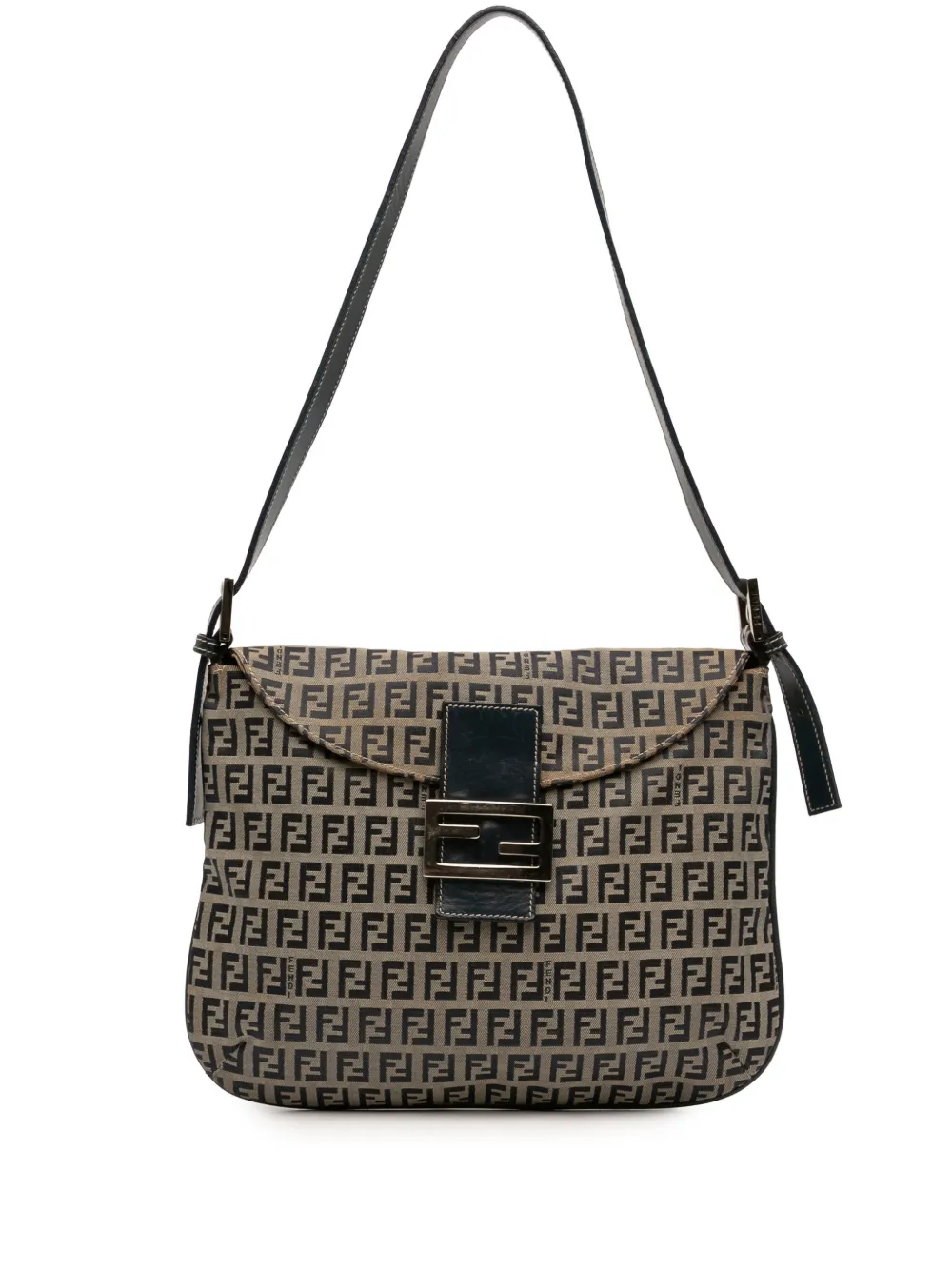 Fendi Pre-Owned 2000-2010 Zucchino Canvas Double Flap shoulder bag - Blue