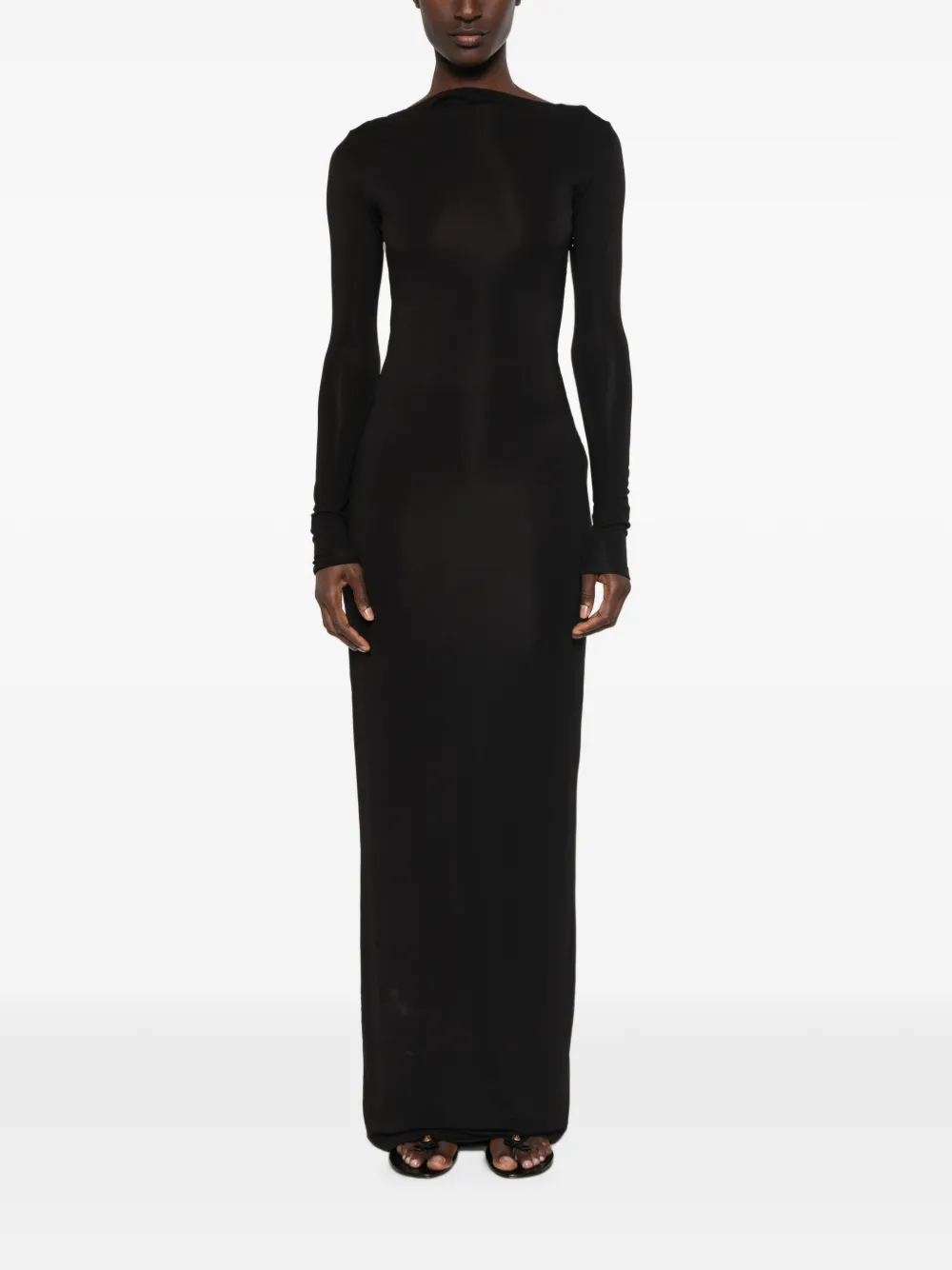 Cult Gaia Armand maxi-jurk met lange mouwen Zwart