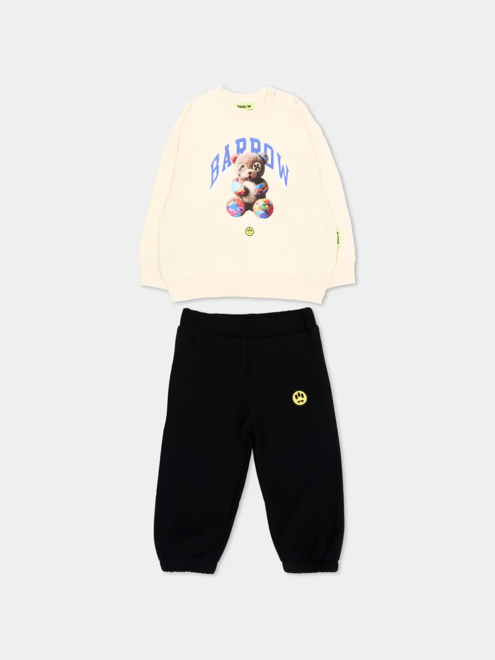 Barrow kids teddy-bear print tracksuit - Toni neutri