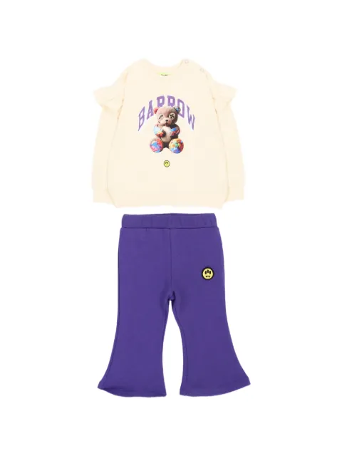 Barrow kids ruffle-trim graphic tracksuit