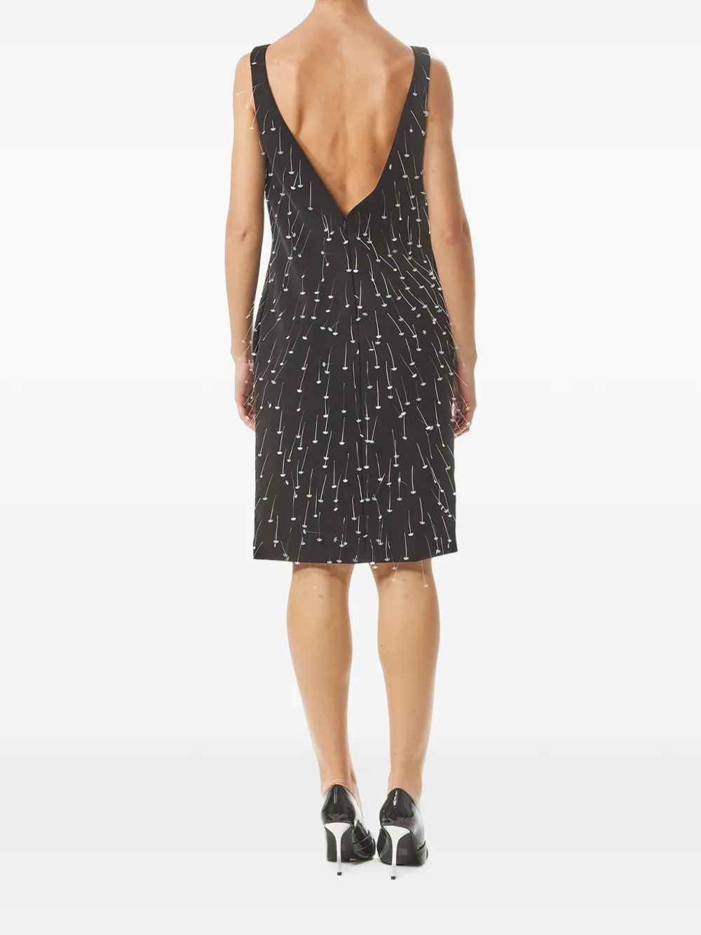 Moschino Rechte midi-jurk met labelspeld Zwart