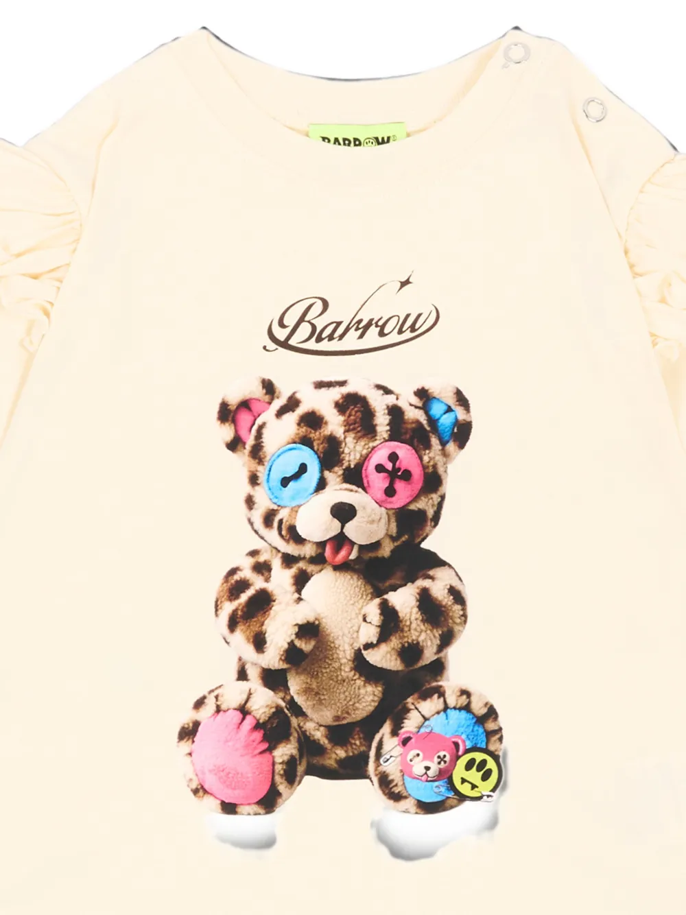 Barrow kids ruffled teddy-print mini skirt and sweatshirt set Roze