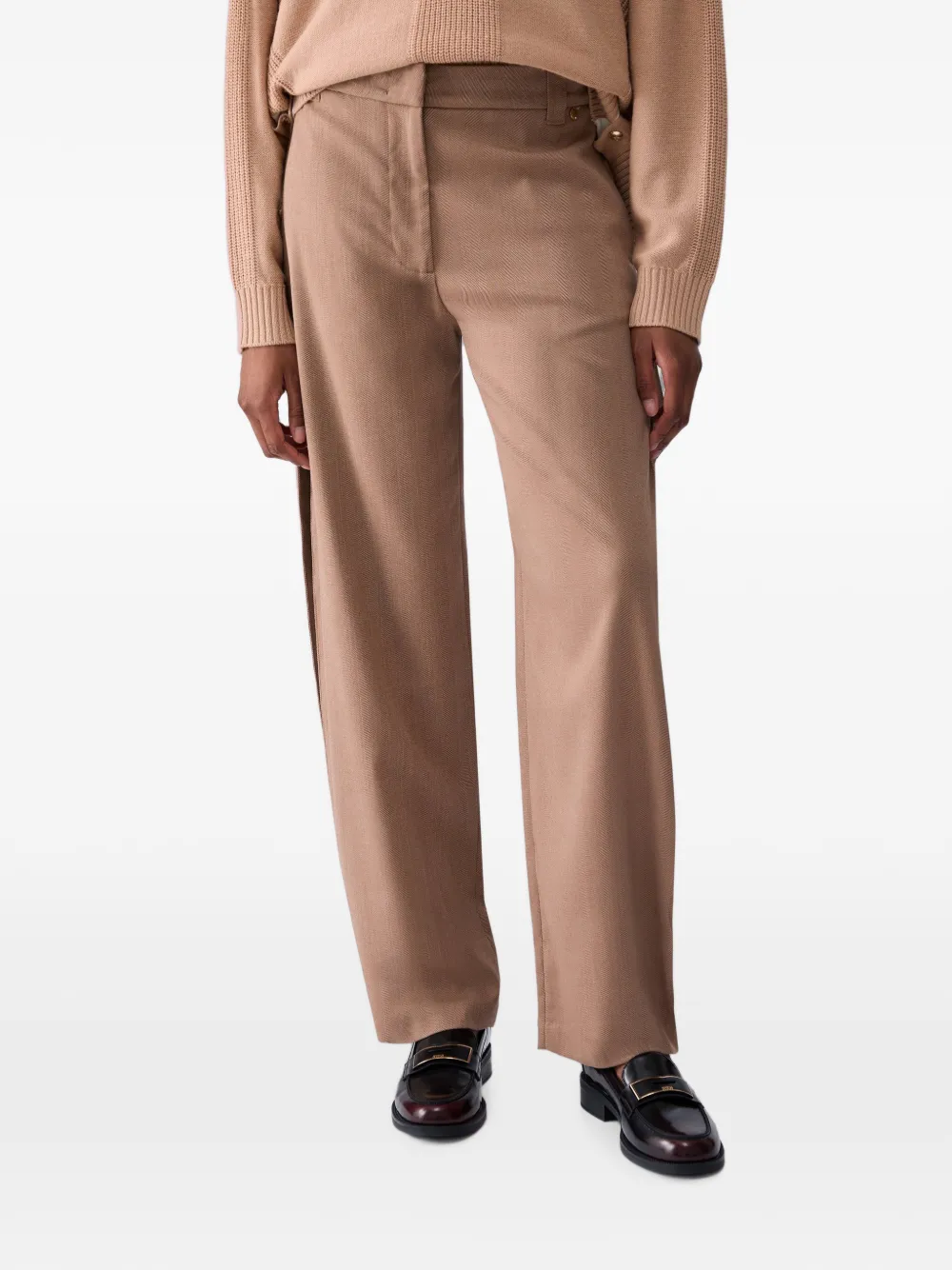LIU JO Ballonbroek van visgraat stof Beige