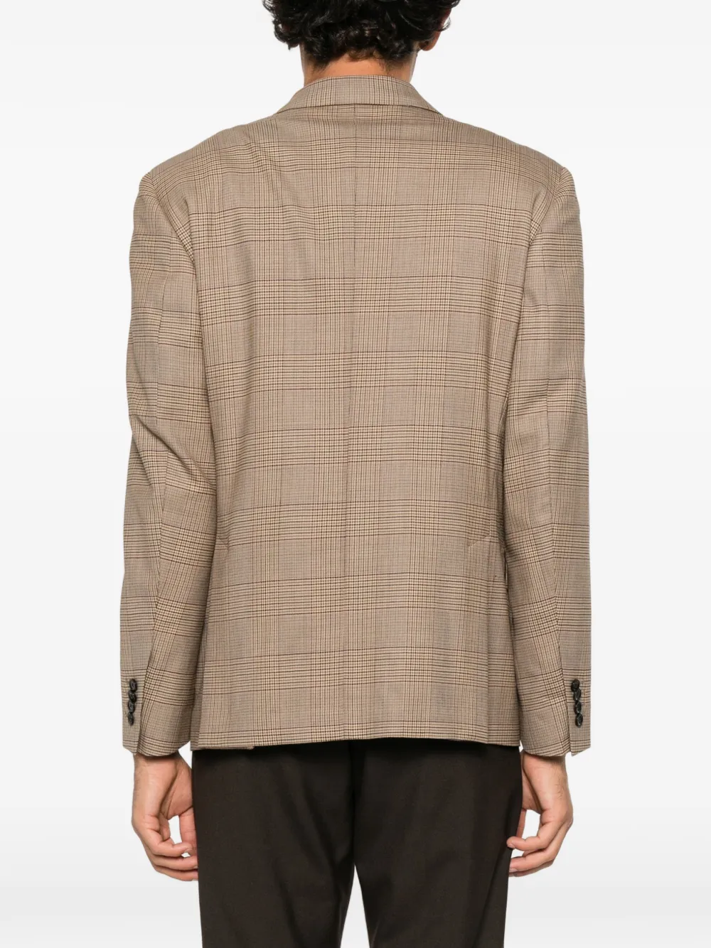 Lardini Prince of Wales check double-breasted black Beige