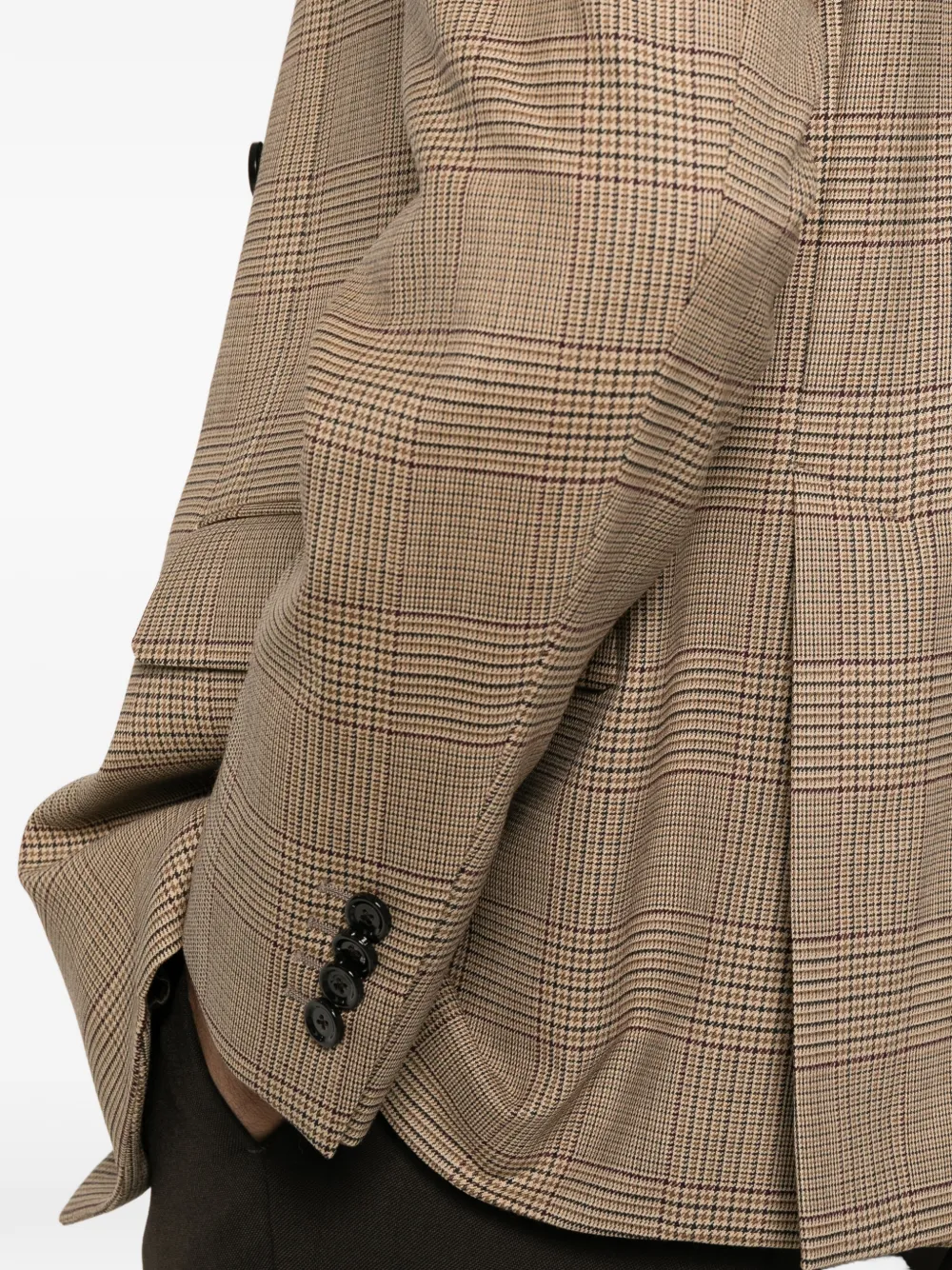 Lardini Prince of Wales check double-breasted black Beige