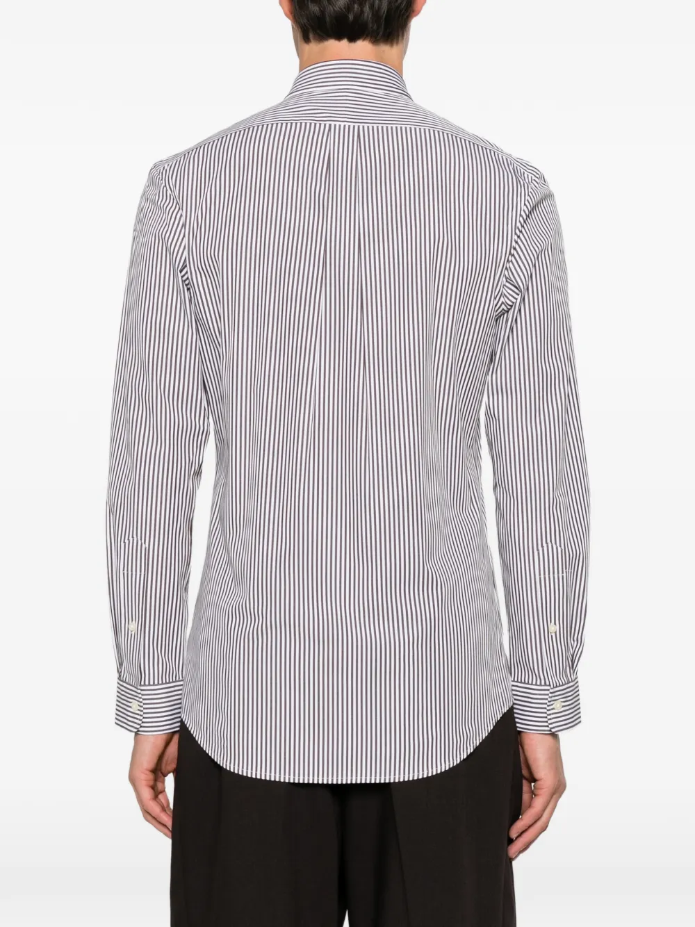 Polo Ralph Lauren striped embroidered-logo shirt Bruin