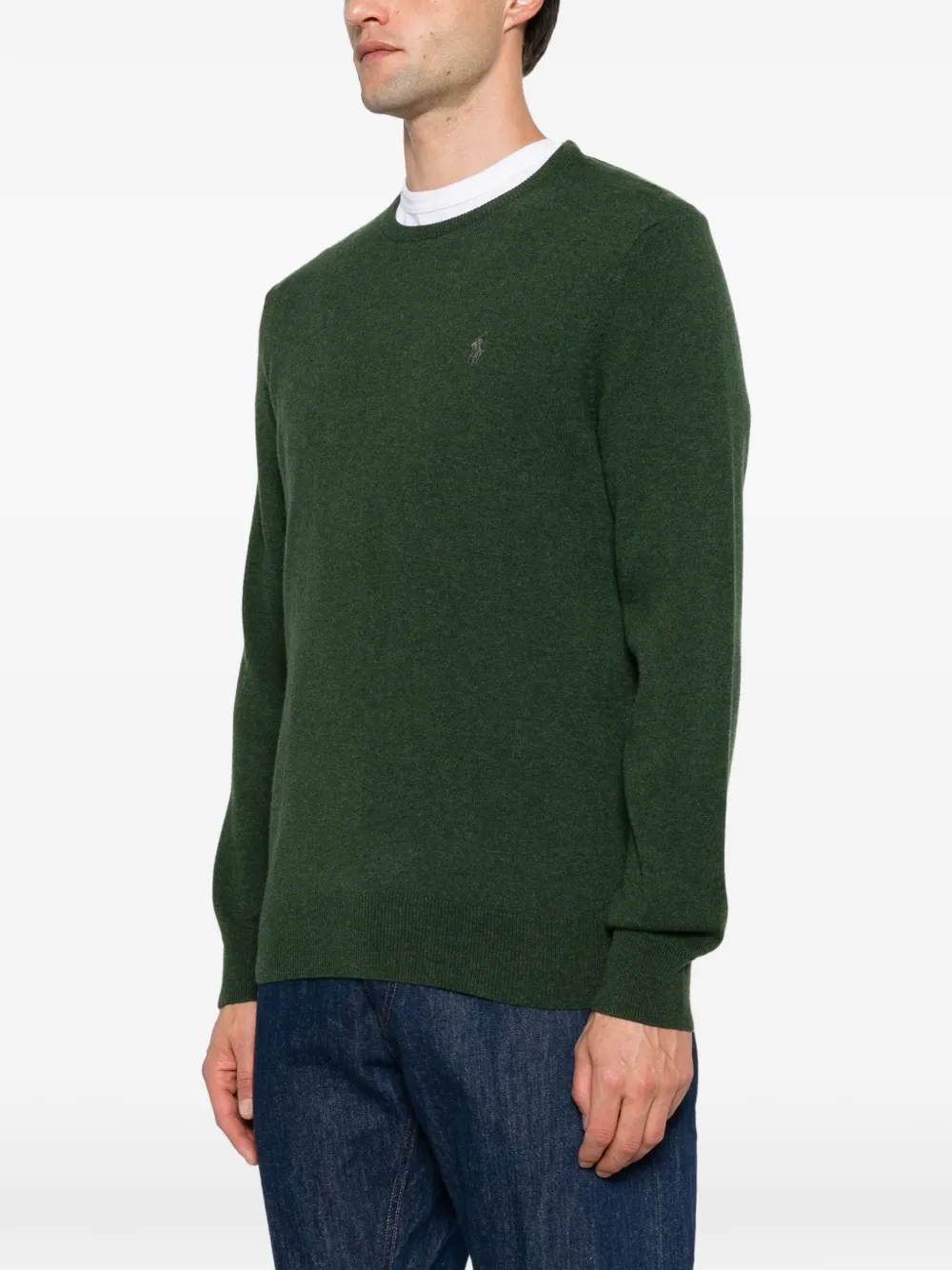 Polo Ralph Lauren Trui met geborduurd logo en ronde hals Groen