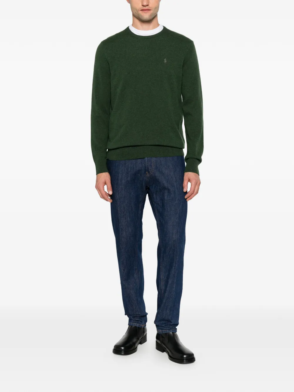 Polo Ralph Lauren Trui met geborduurd logo en ronde hals Groen