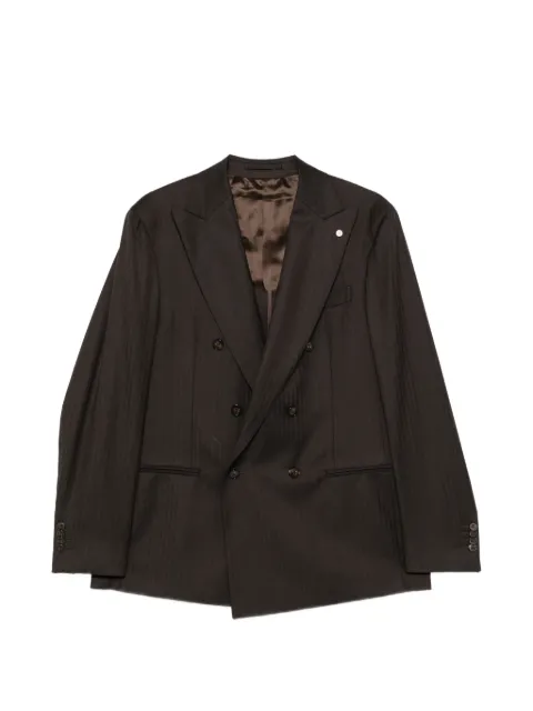 LUIGI BIANCHI MANTOVA double-breasted chevron-pattern suit