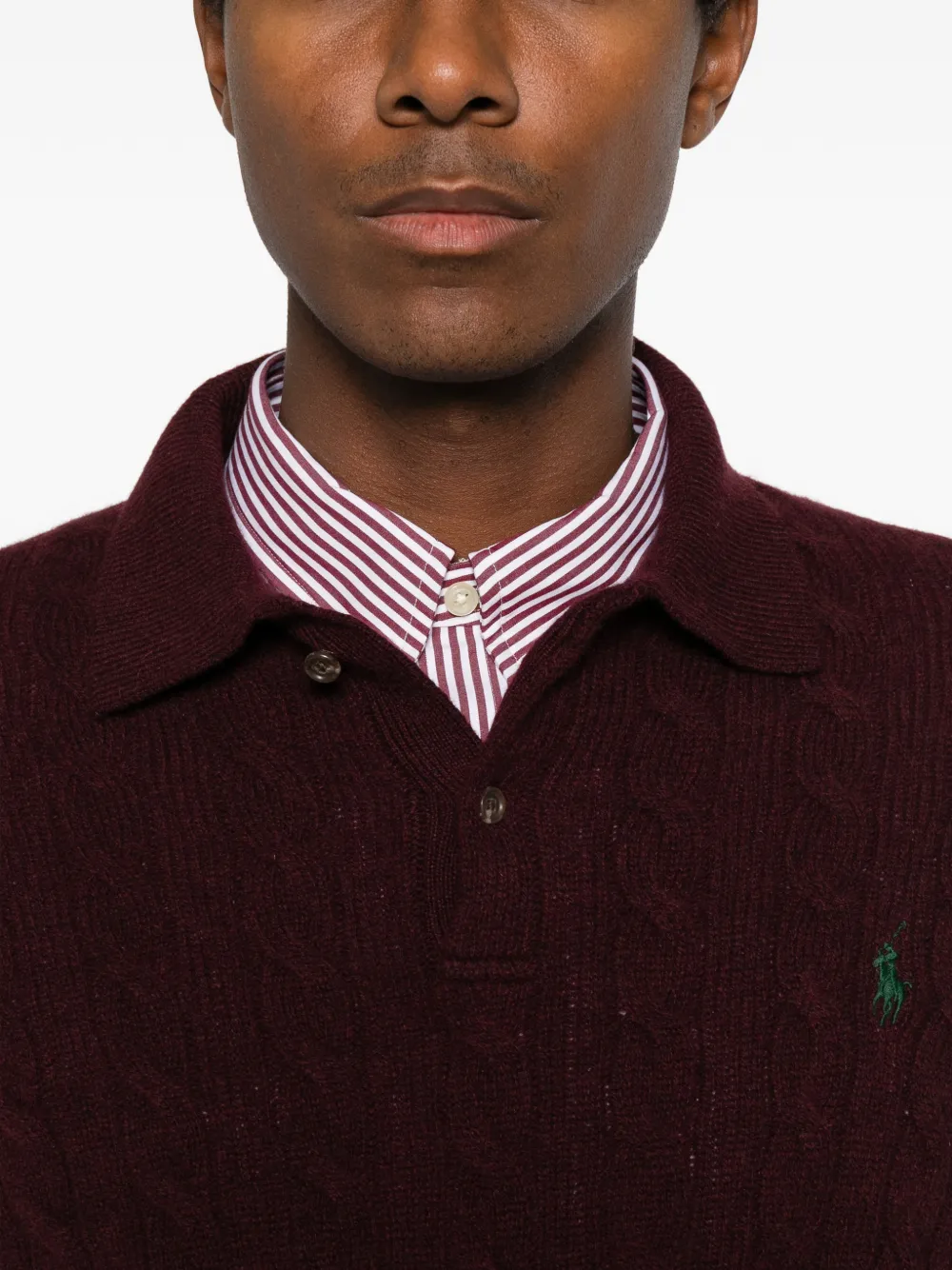Polo Ralph Lauren cable-knit polo sweater Rood