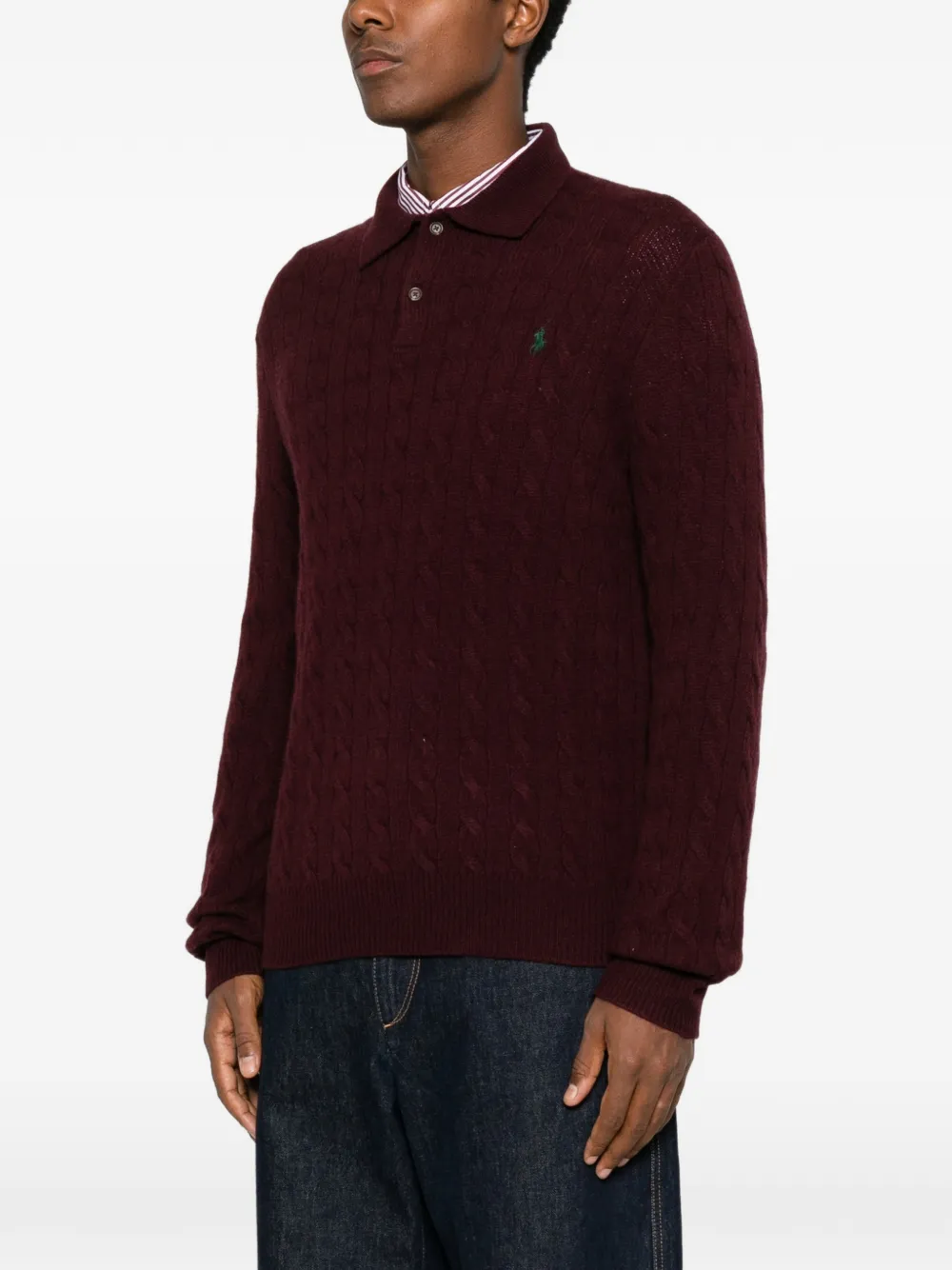 Polo Ralph Lauren cable-knit polo sweater Rood