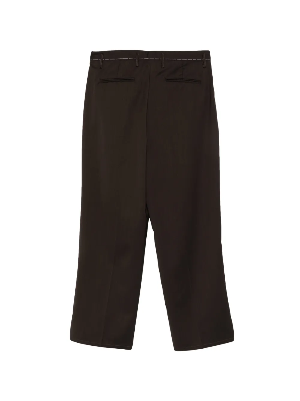 Costumein contrast-stitch straight-leg trousers Bruin