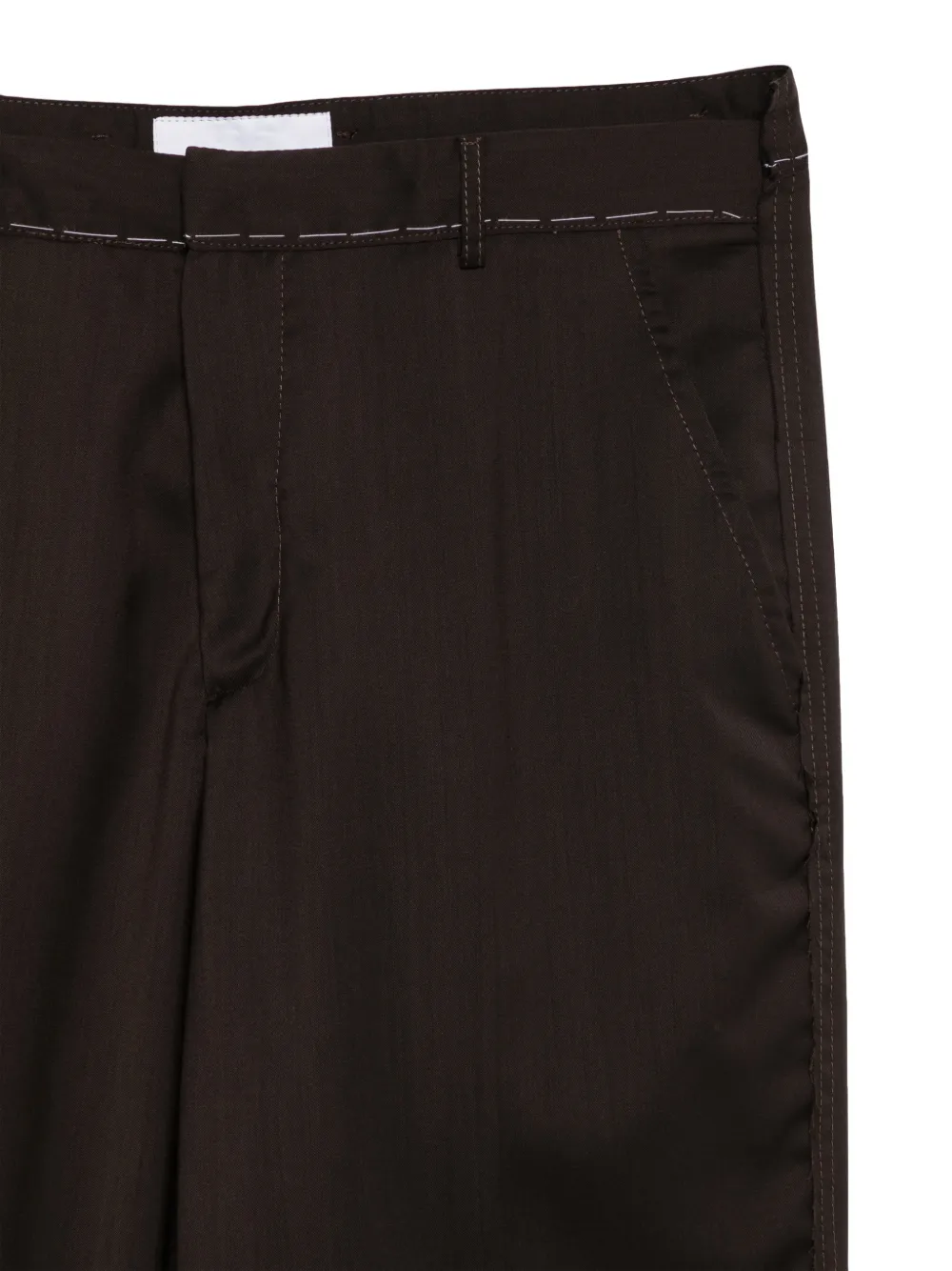 Costumein contrast-stitch straight-leg trousers Bruin