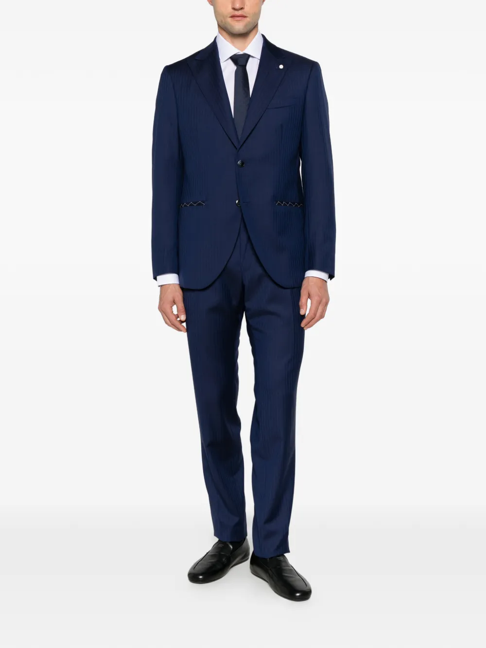 LUIGI BIANCHI MANTOVA Jas met enkele rij knopen Blauw