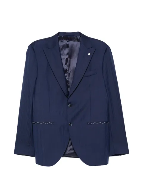 LUIGI BIANCHI MANTOVA herringbone-pattern single-breasted suit