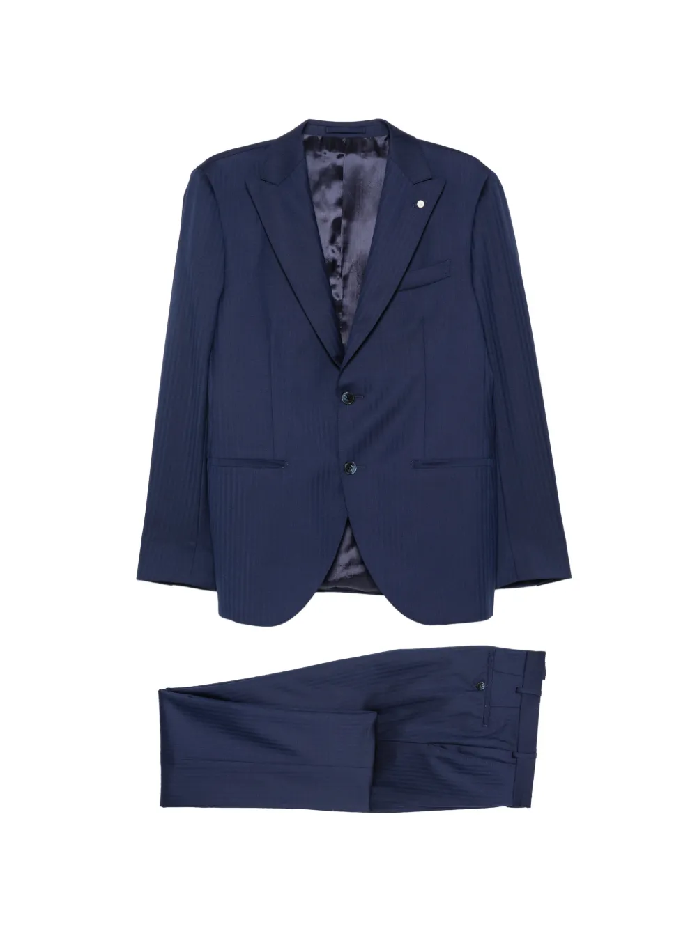 LUIGI BIANCHI MANTOVA herringbone-pattern single-breasted suit - Blu