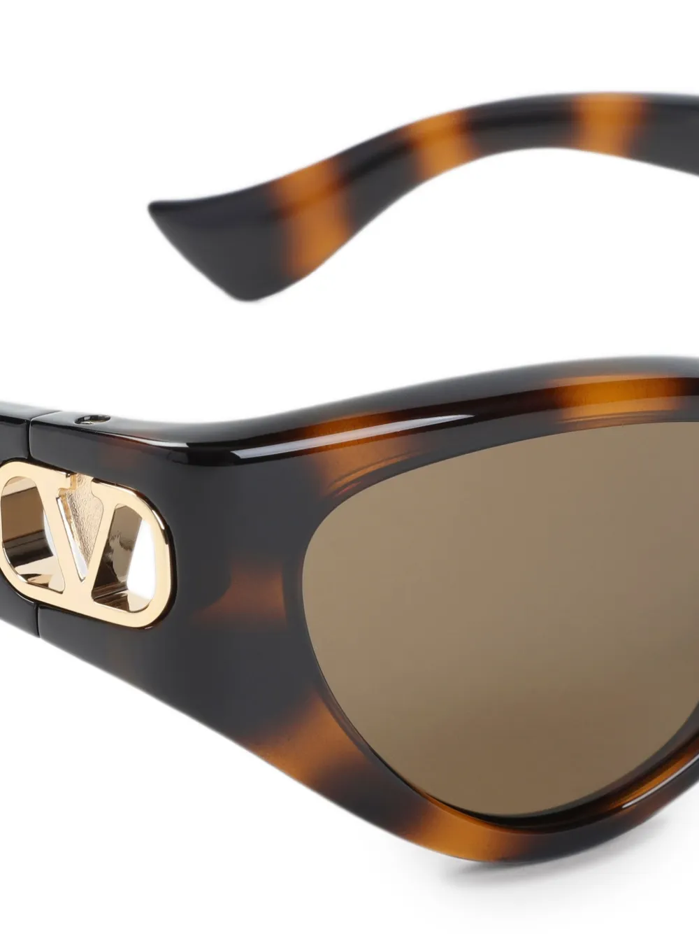 VALENTINO GARAVANI EYEWEAR Zonnebril met schildpadschild-effect en VLogo Bruin