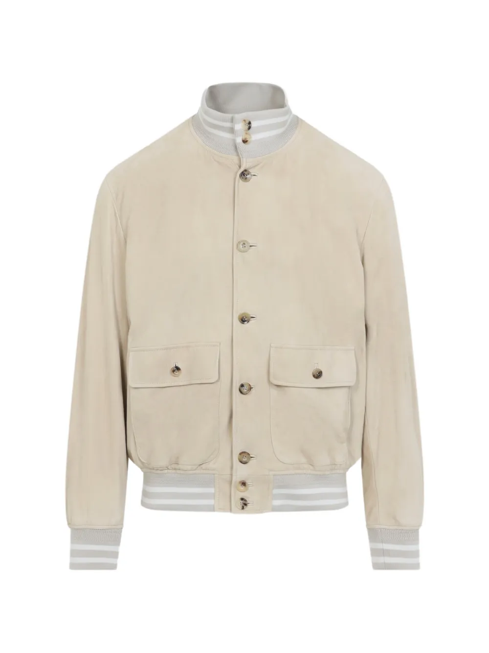 Ralph Lauren Purple Label suede bomber jacket - Nude