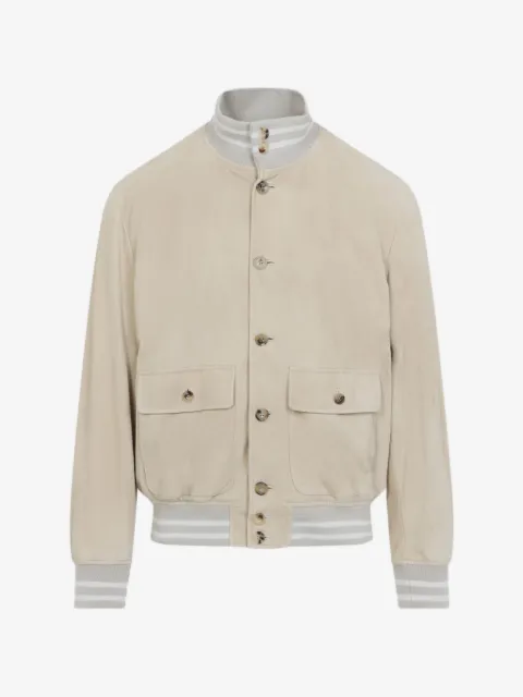 Ralph Lauren Purple Label suede bomber jacket
