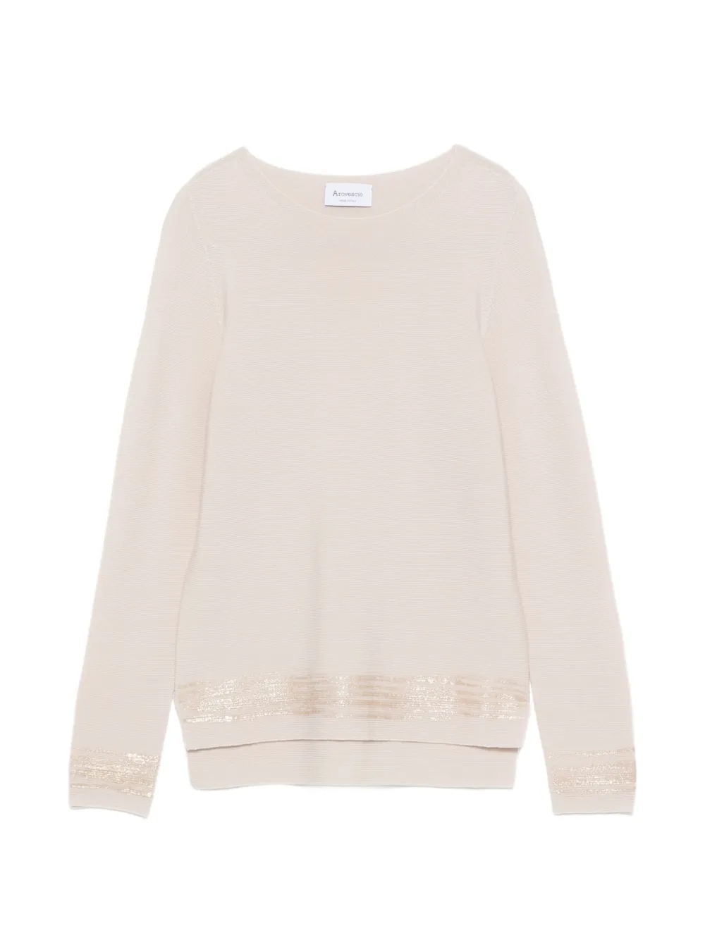 AROVESCIO Pullover mit Glitter-Besatz - Nude