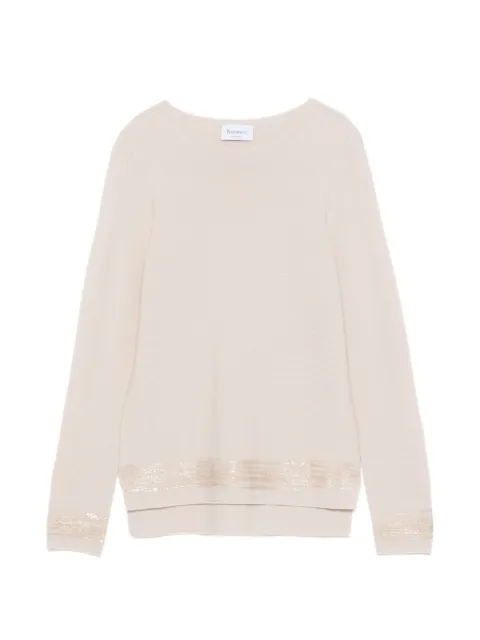 AROVESCIO glitter-trim boat-neck sweater
