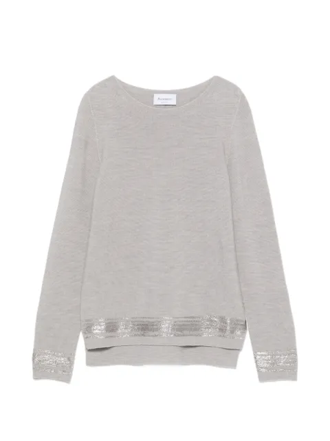 AROVESCIO metallic-trim side-slit sweater