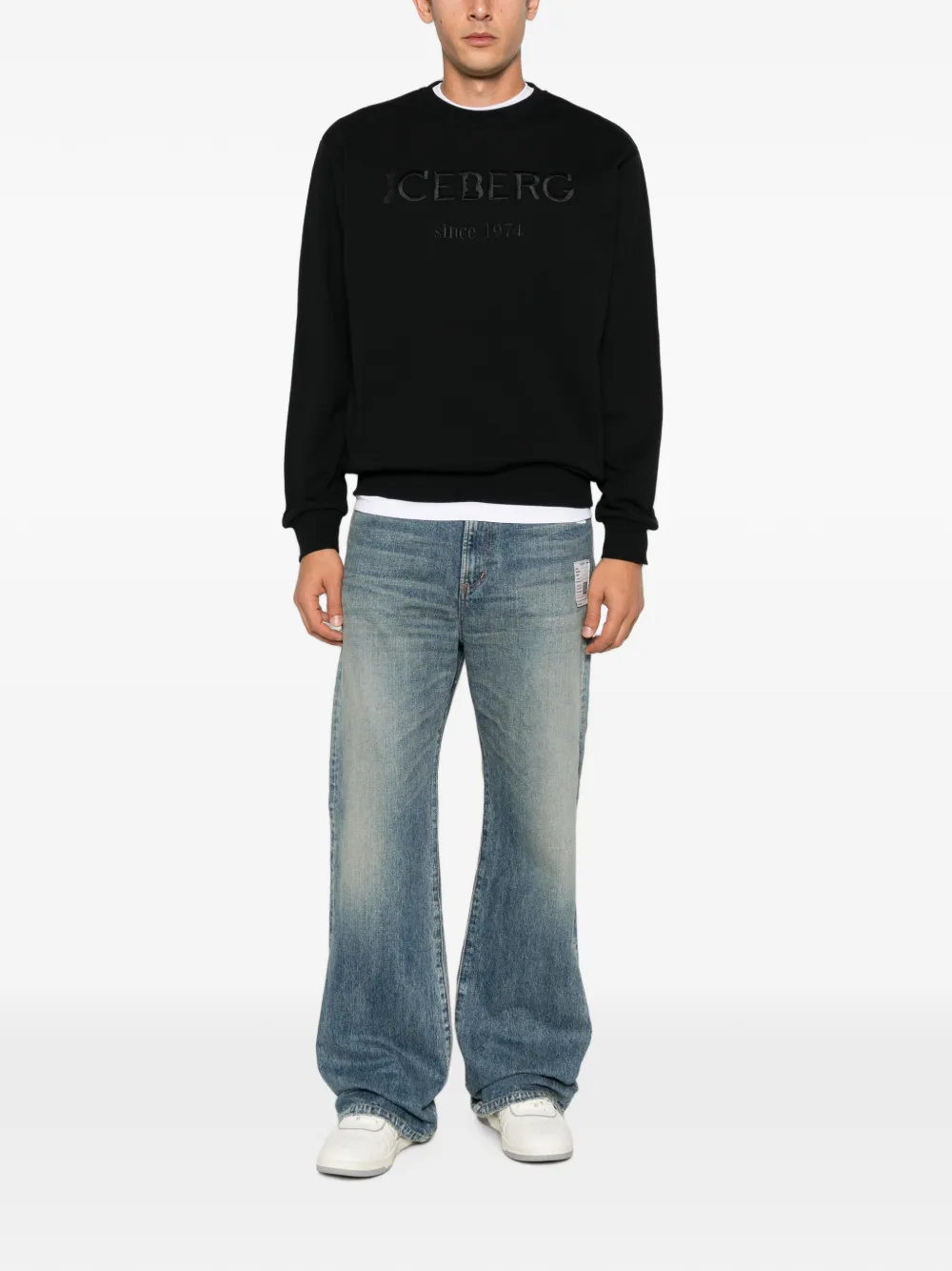 Iceberg Sweater met geborduurd logo Zwart