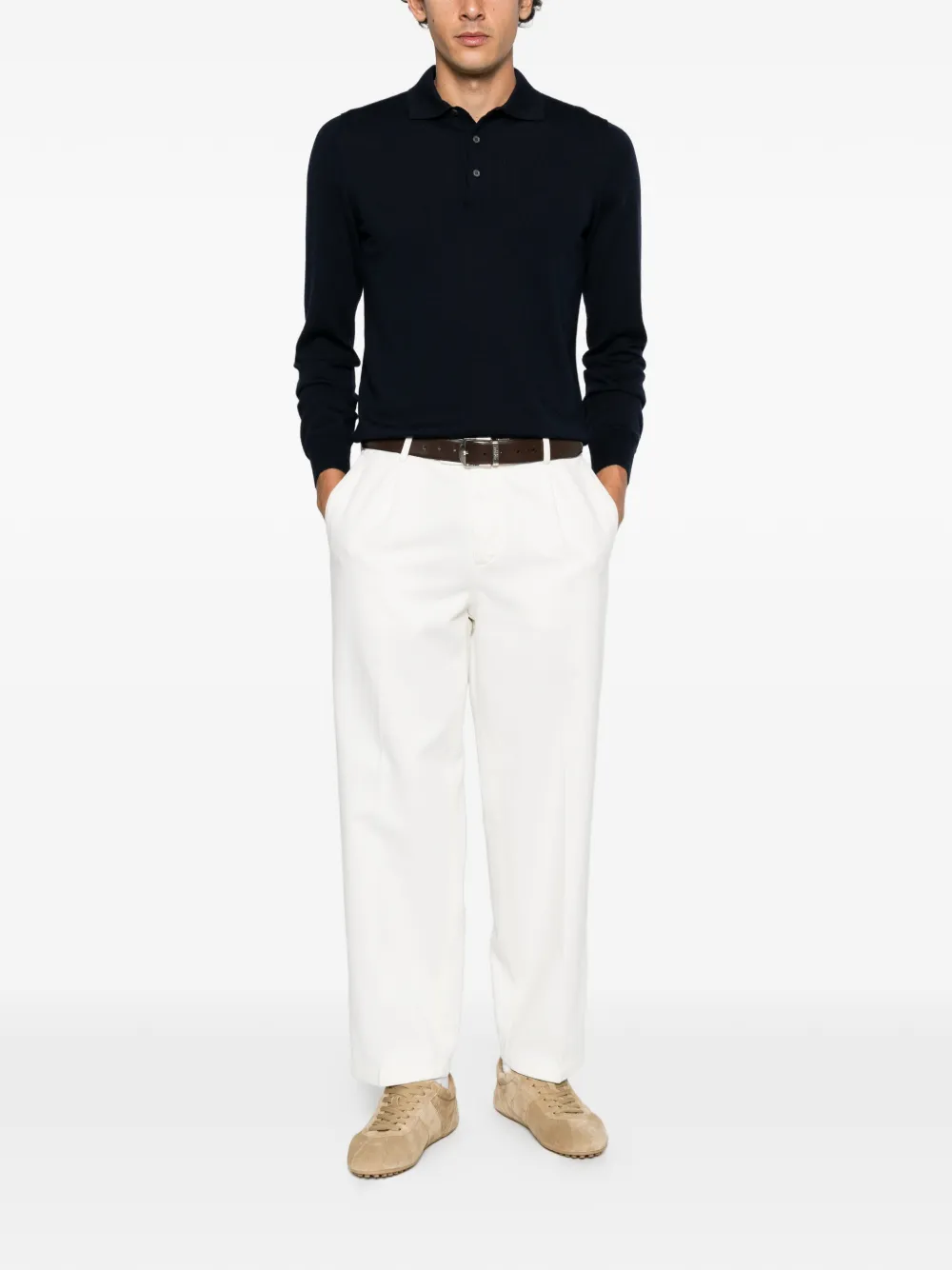 Tagliatore long-sleeve polo shirt Blauw