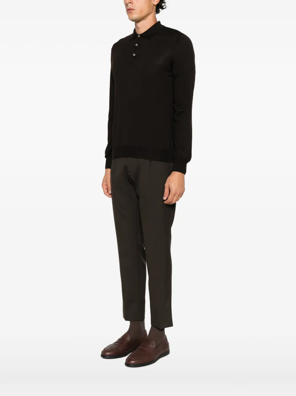 Tagliatore long-sleeve polo shirt Bruin