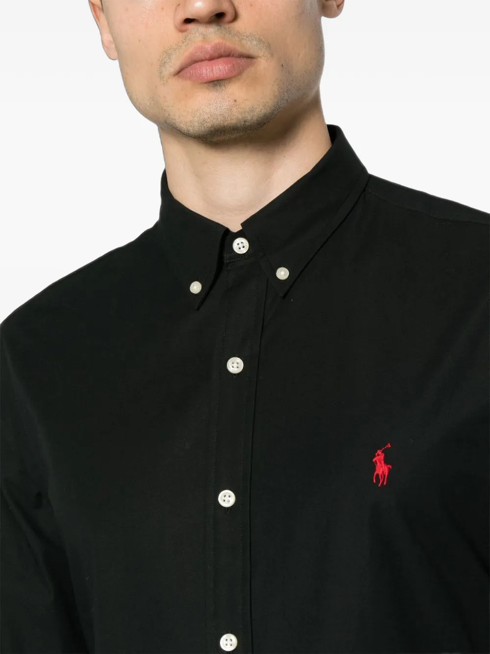 Polo Ralph Lauren Overhemd met geborduurd logo Zwart