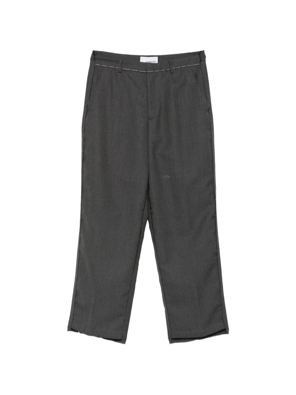Costumein contrast-stitch straight-leg trousers - Grau