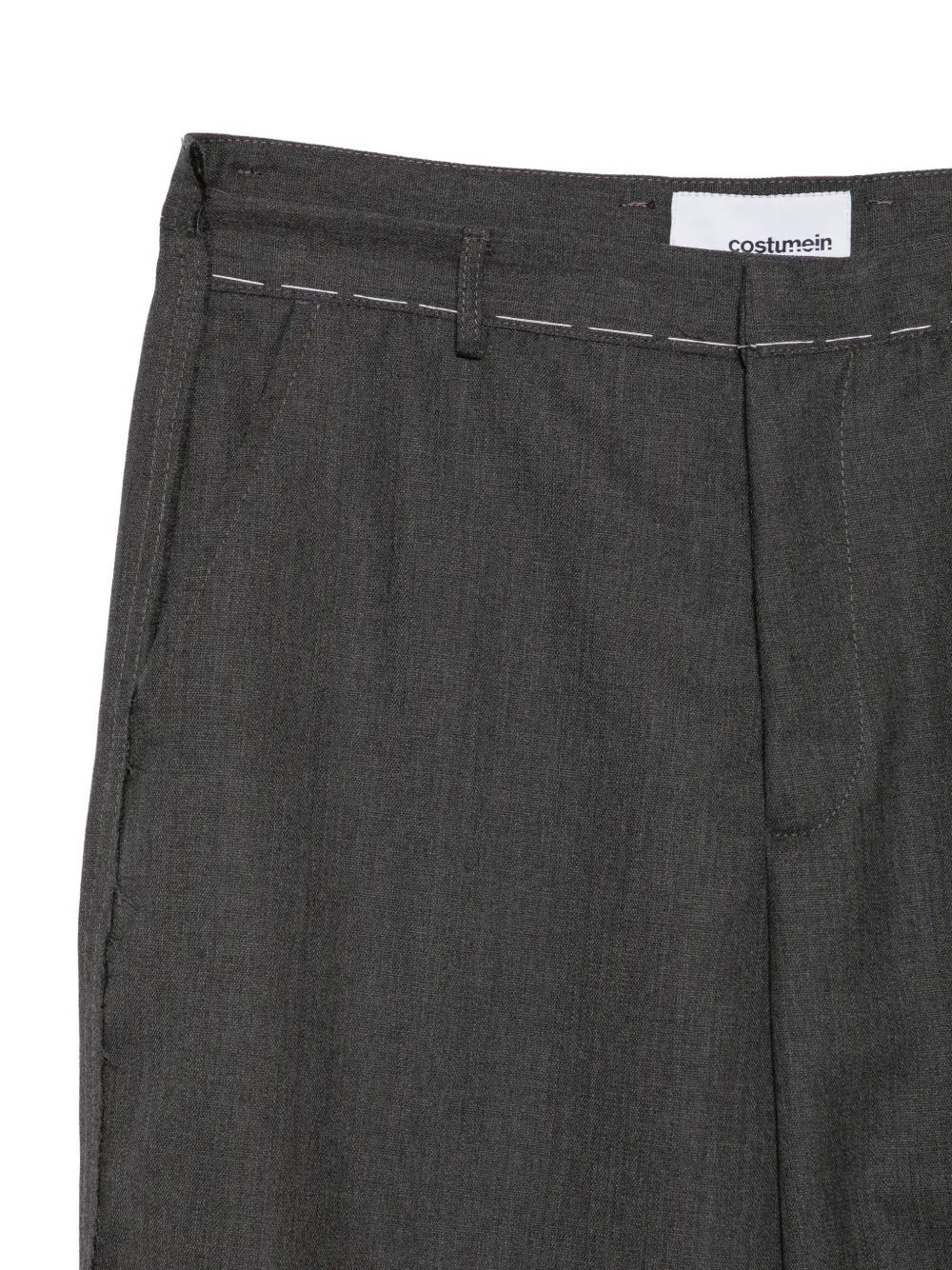 Costumein contrast-stitch straight-leg trousers Grijs