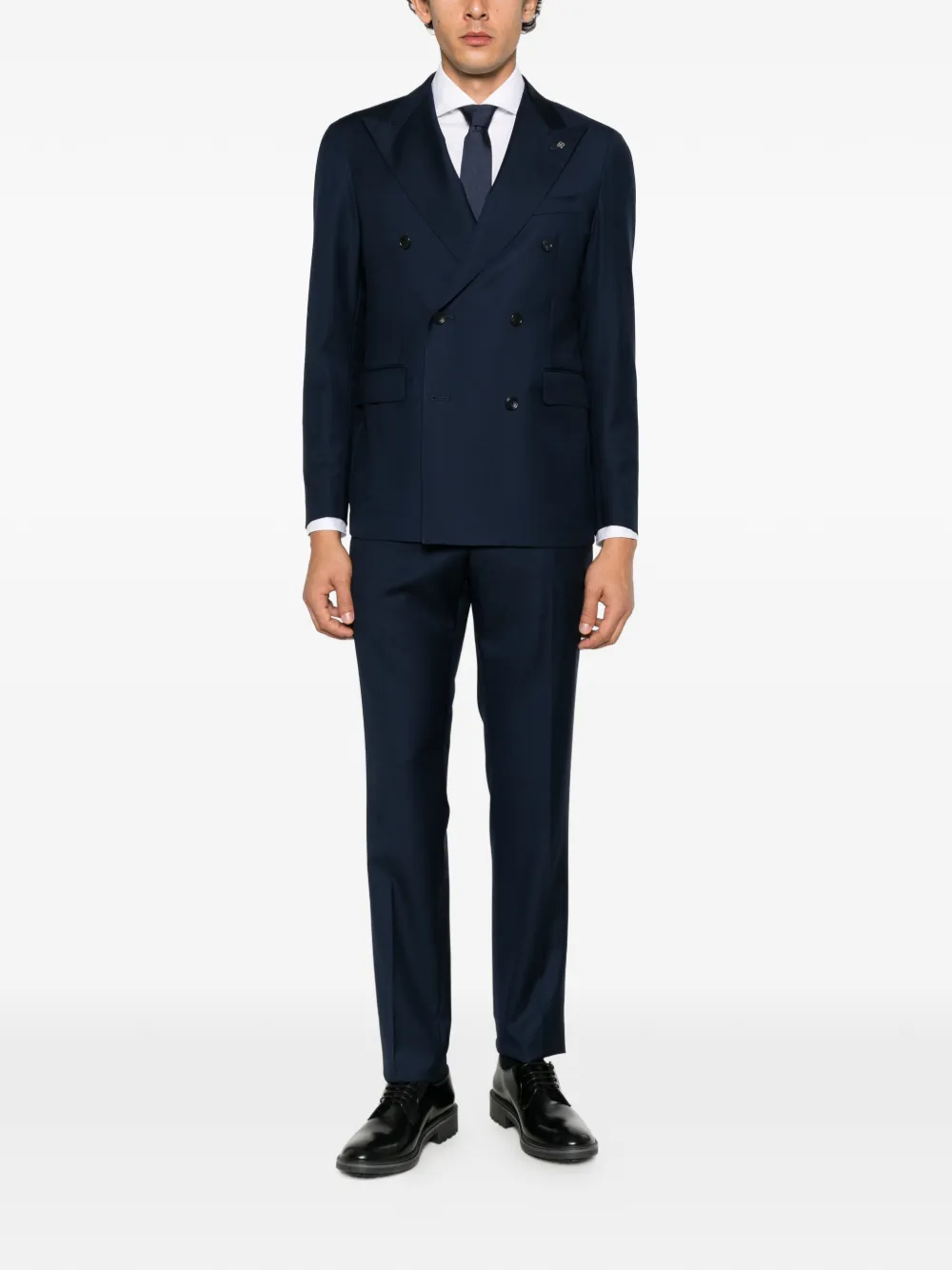 Tagliatore double-breasted peaked-lapel suit Blauw