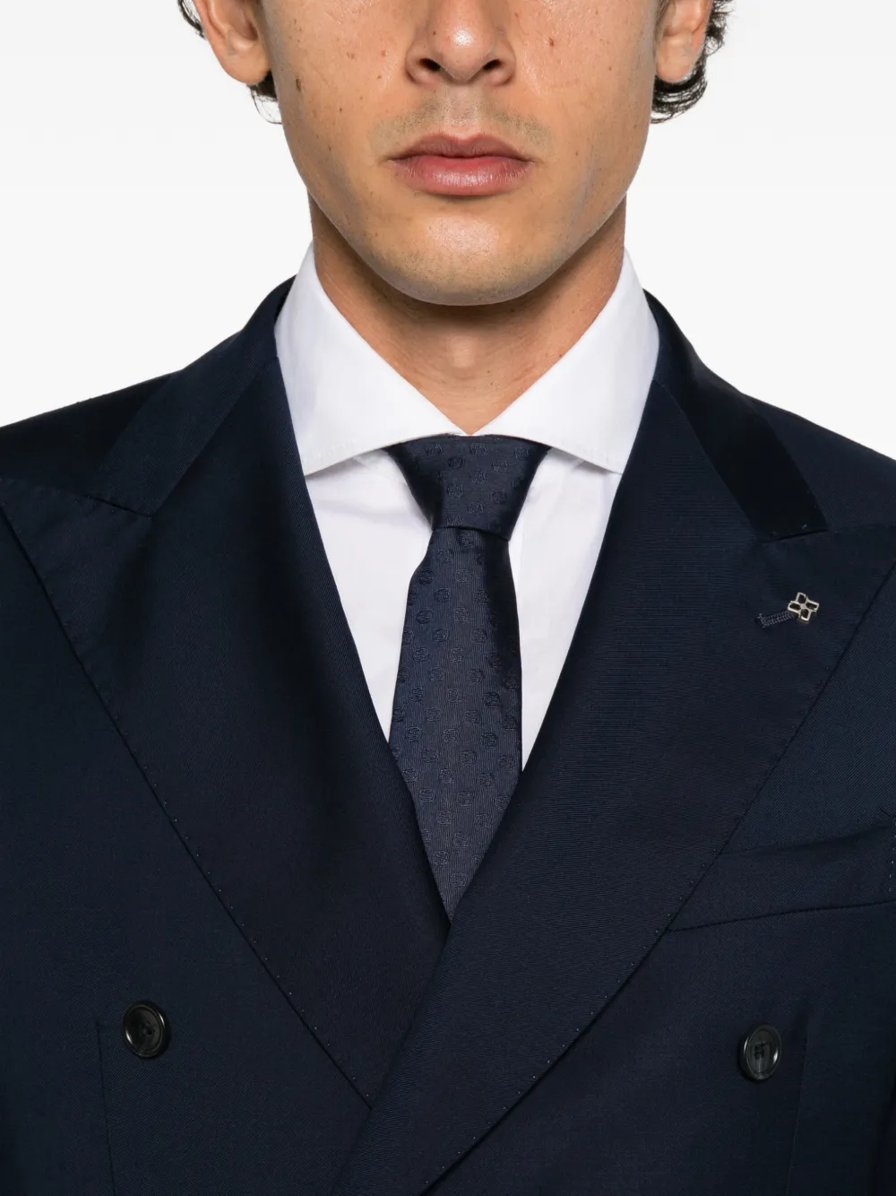 Tagliatore double-breasted peaked-lapel suit Blauw