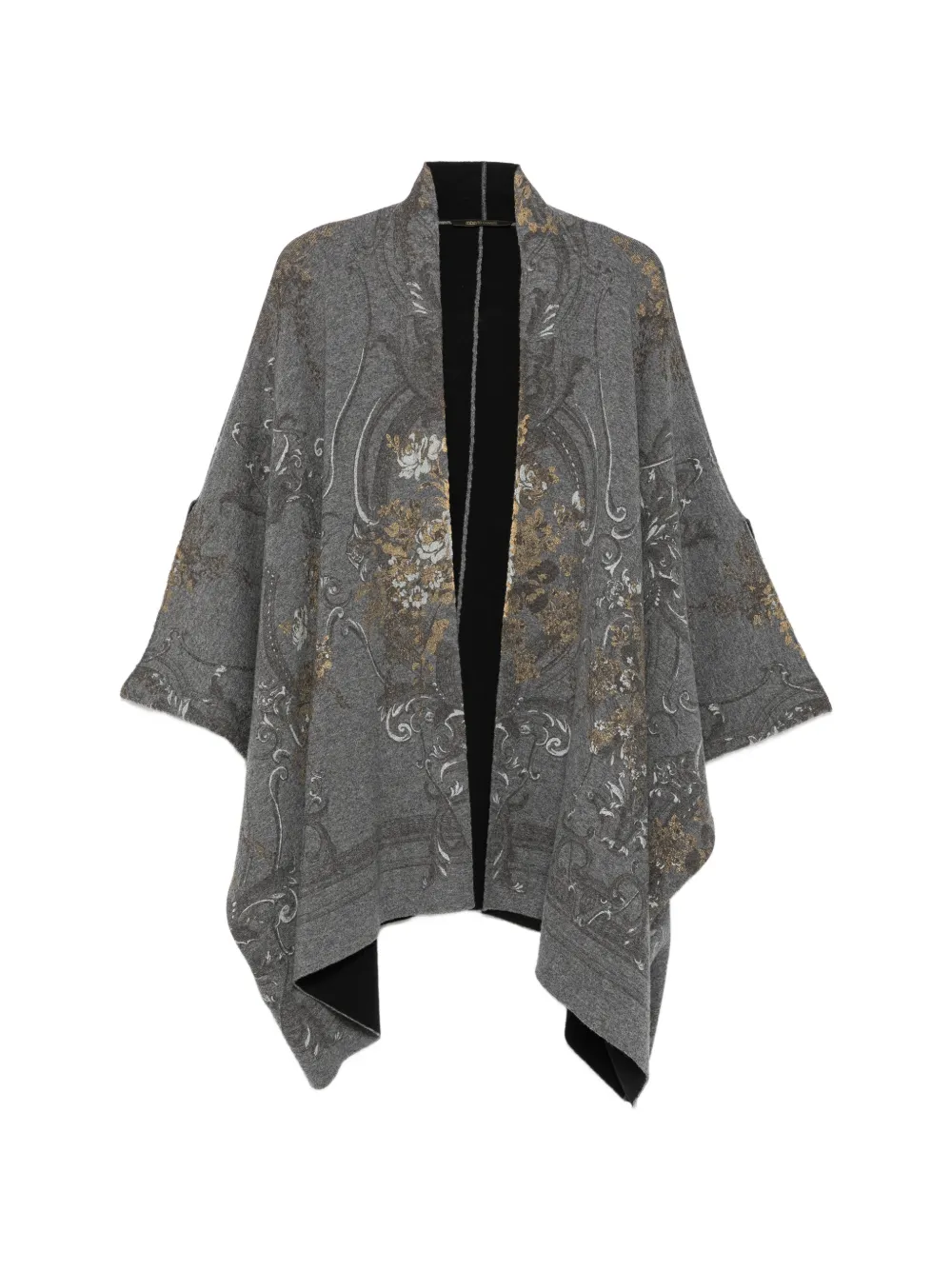 Roberto Cavalli Vintage 2000s Cape mit Blumenprint - Grau