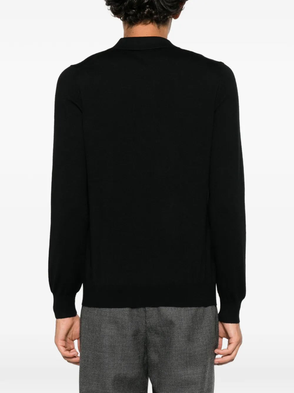 Tagliatore long-sleeve polo shirt Zwart